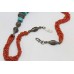 String Necklace Women 925 Sterling Silver Natural Turquoise Coral Gem Stones B14
